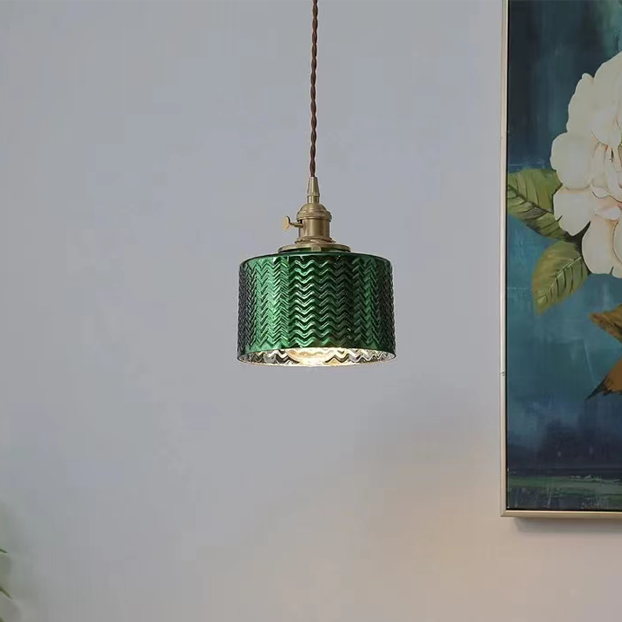 Designer Metal And Glass Uneven Dining Room Pendant Light, Green