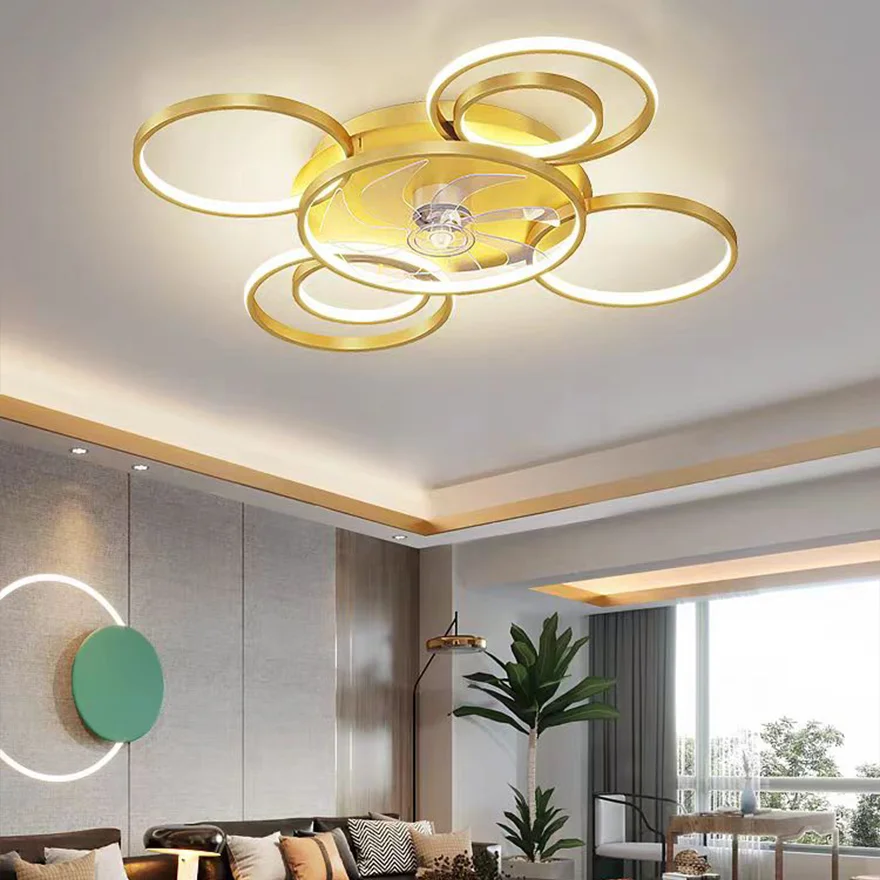 Modern Metal And Acrylic Circle  Crown Dining Room Ceiling Light, Black/Gold