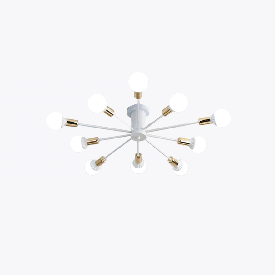 Minimalist Metal Bubble Bedroom Ceiling Light, Black/Gold/White