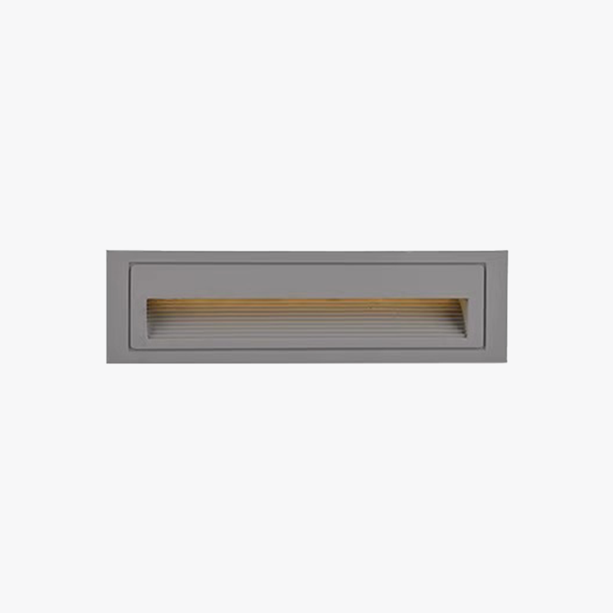 Modern Metal And Glass Square Outdoor Deck & Step/Ground Light, Black/White/Grey