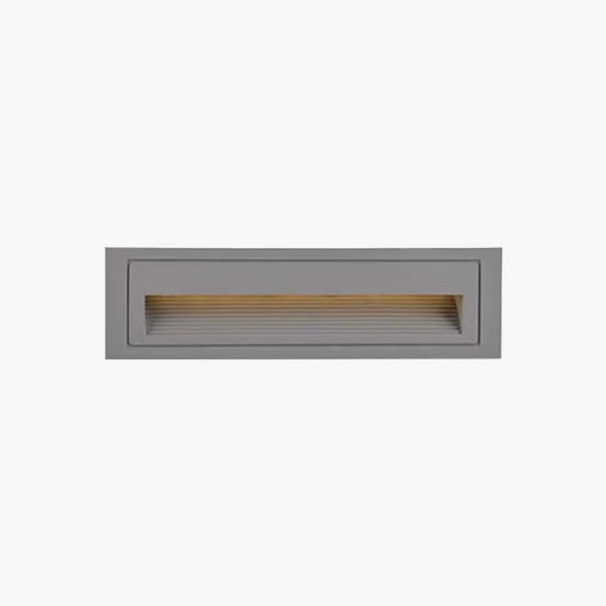 Modern Metal And Glass Square Outdoor Deck & Step/Ground Light, Black/White/Grey