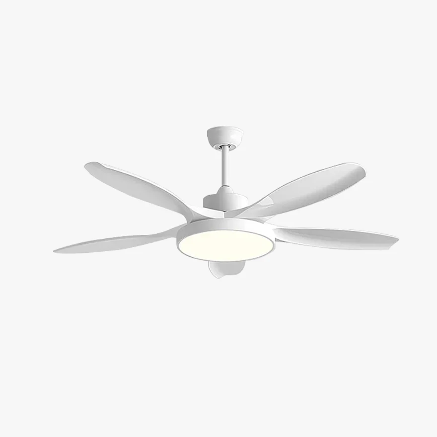 Modern Metal And Acrylic Round Living Room Ceiling Fan, White/Black