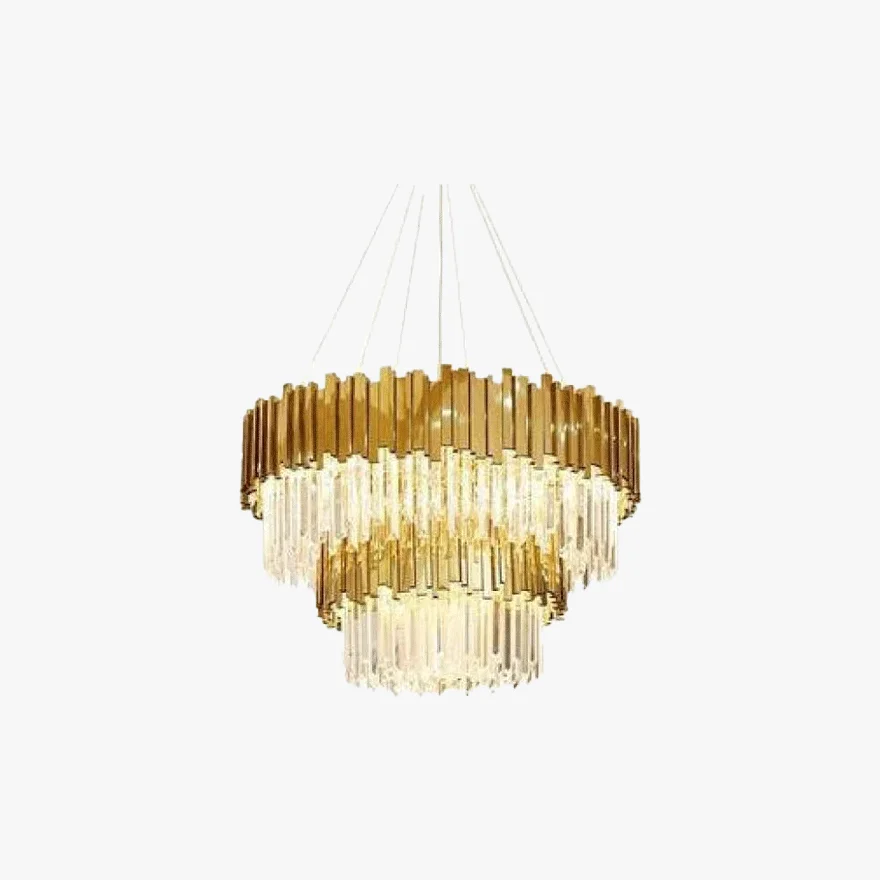 Royal Crystal And Metal Round Dining Room Chandelier Pendant Light, Gold/Silver