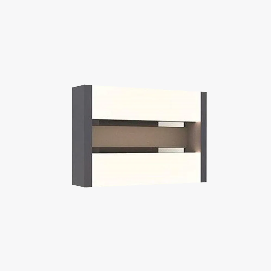 Modern  Metal Rectangular Outdoor Wall Lamp, Black