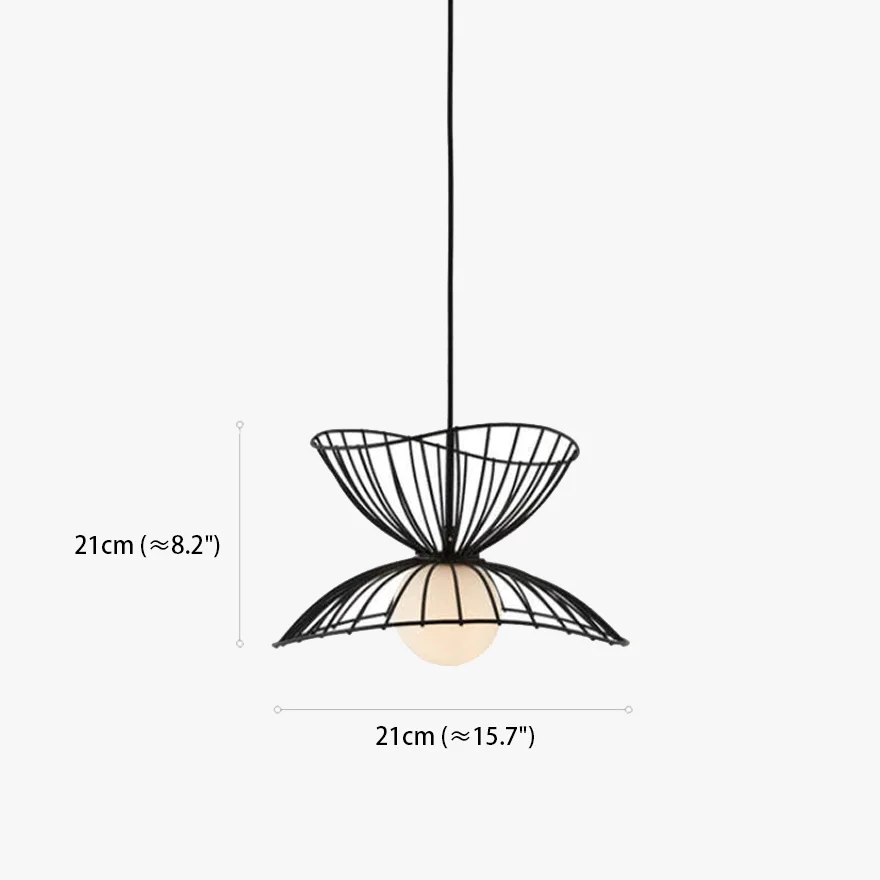 Boho Metel Hourglass Bedroom Pendant Light, Black/Gold