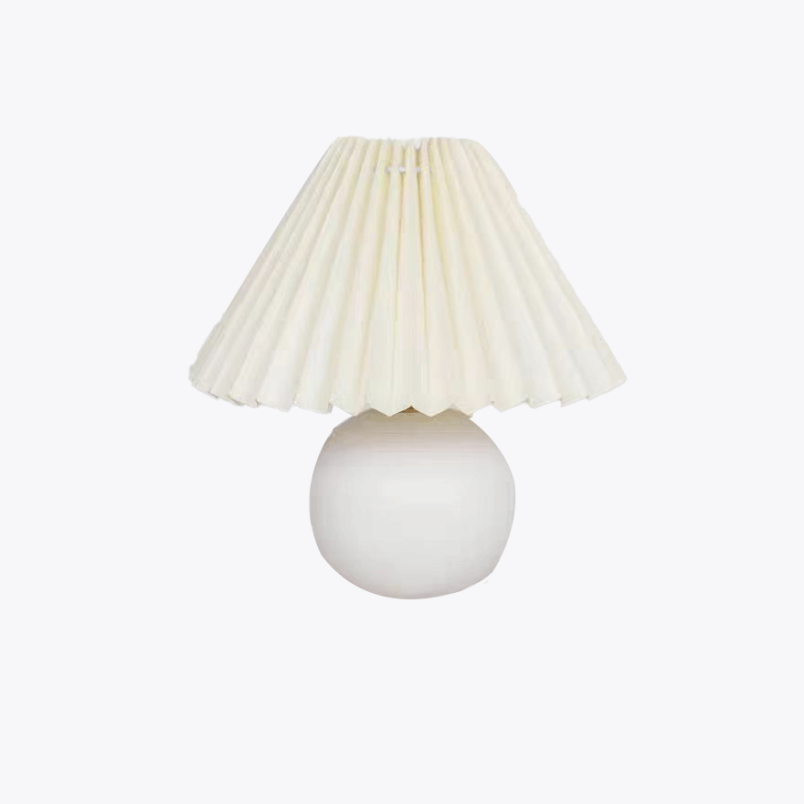 Classical Ceramic, Rattan, Wood Fabric Geometric Living Room Table Lamp, White/Burlywood | Liiffy