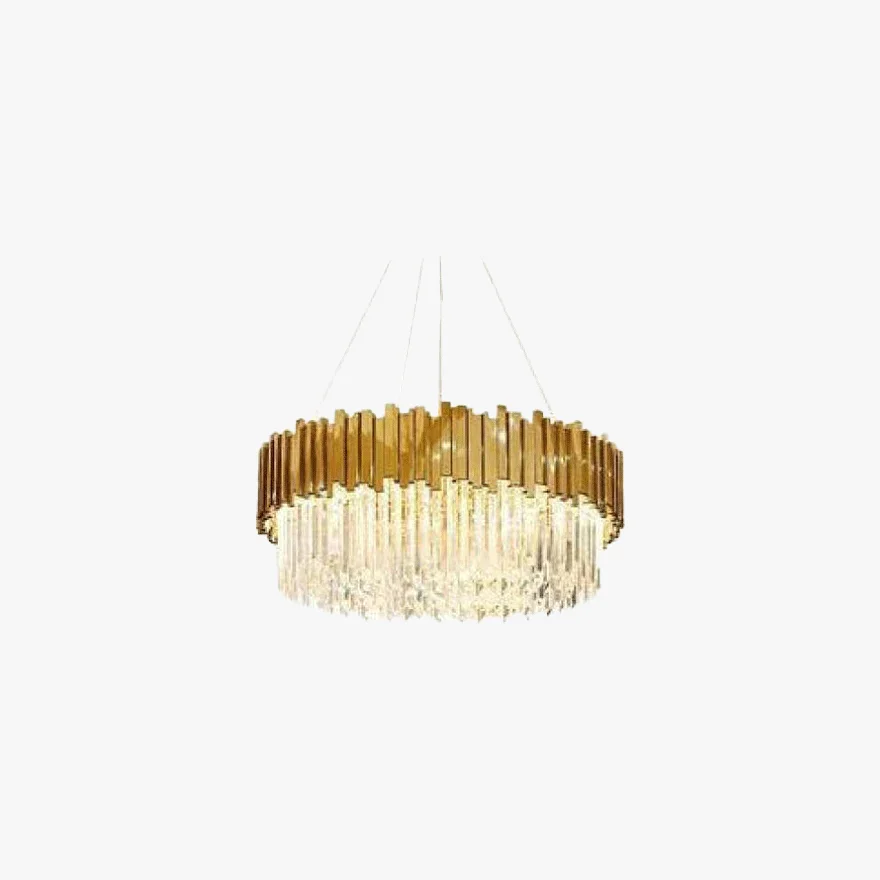 Royal Crystal And Metal Round Dining Room Chandelier Pendant Light, Gold/Silver