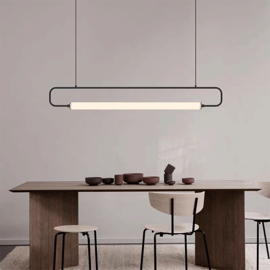 Minimalist Metal, Acrylic Liner Dining Room Pendant Light, Black/Gold