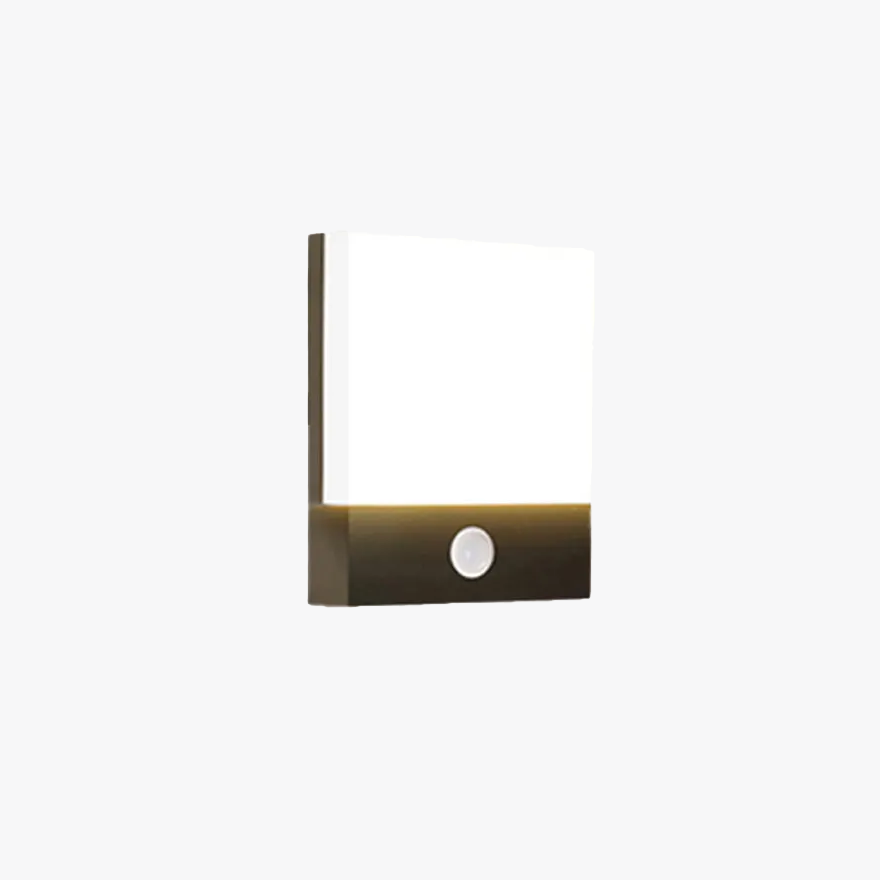 Modern Metal And Acrylic Square Outdoor Wall Lamp, Black-White