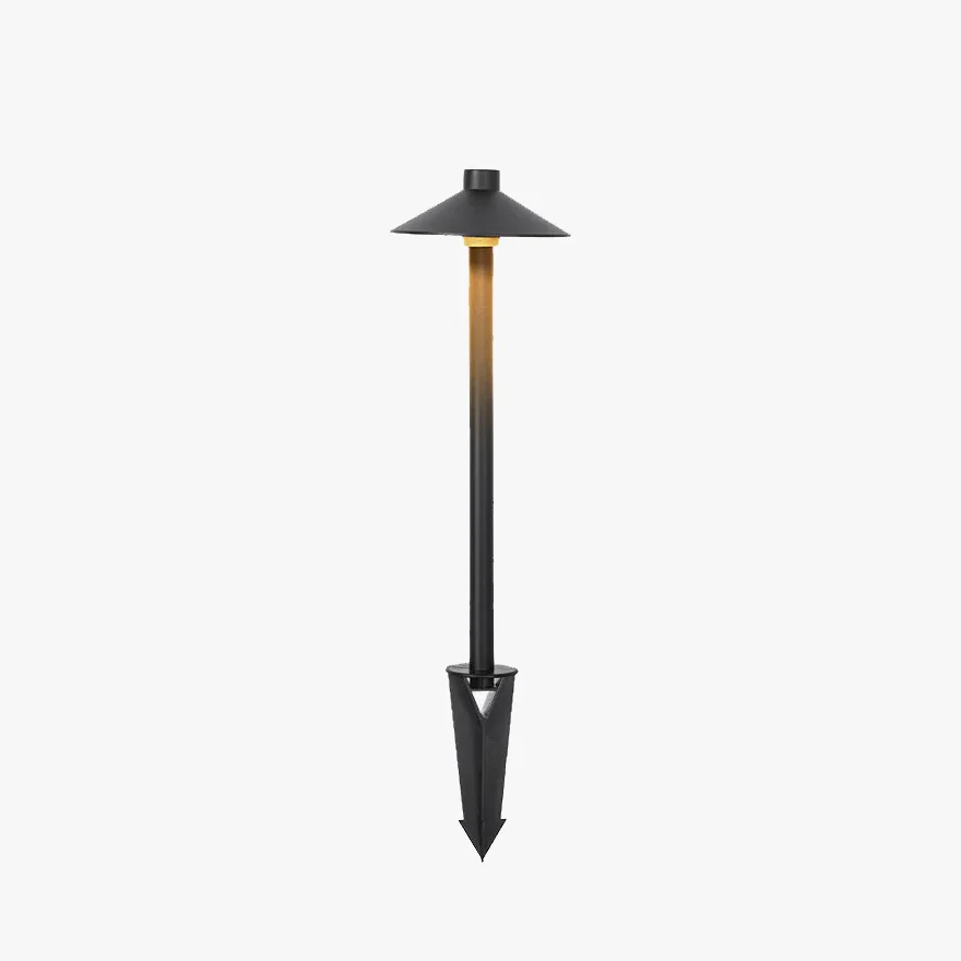 Modern Metal Hooded Garden Outdoor Pathway Light, Black