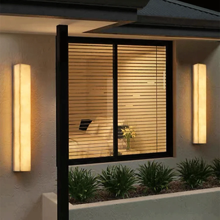 Edge Minimalist White Outdoor Wall Lamp