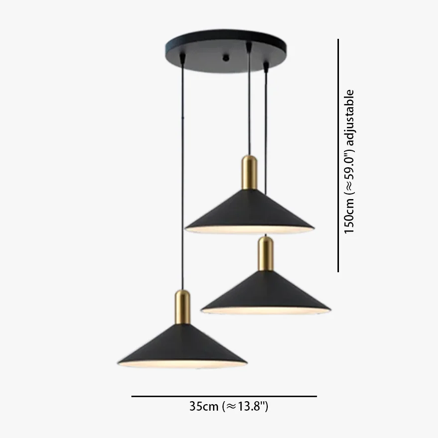 Modern Metal And Acrylic Hooded Children's Room Pendant Light, White/Black/Gold