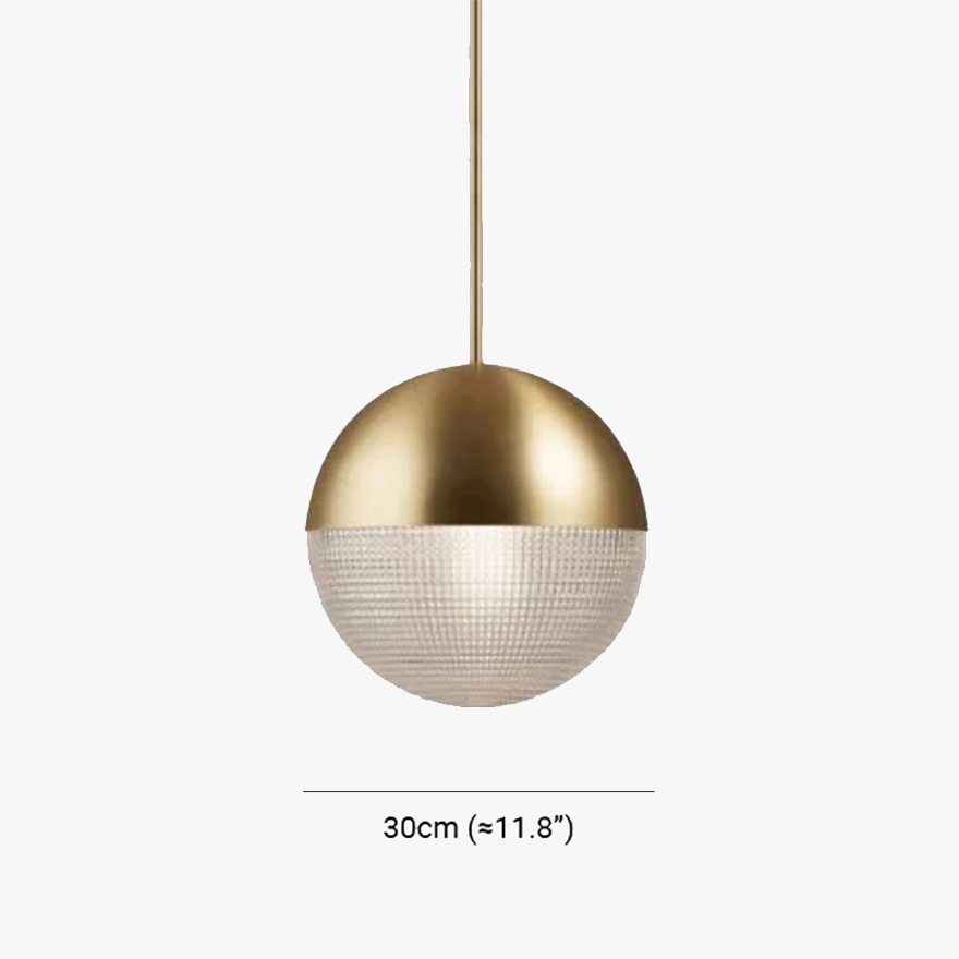 Modern Metal And Glass Ball Dining Room Pendant Light, Black/Gold