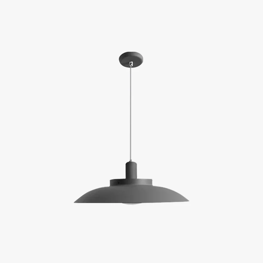 Modern Metal And Glass Saucer-Shaped Bedroom Pendant Light, Grey/White