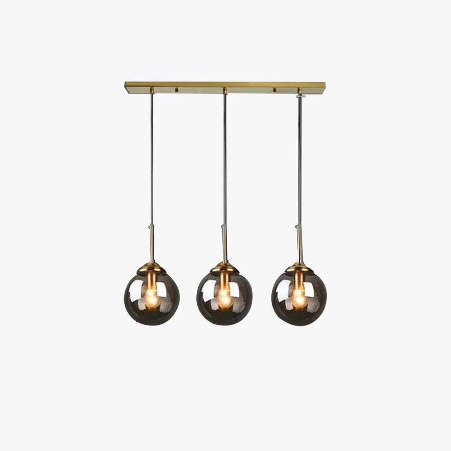 Modern Metal And Glass Bubble Bedroom Pendant Light, Amber/Clear/Smoke Gray