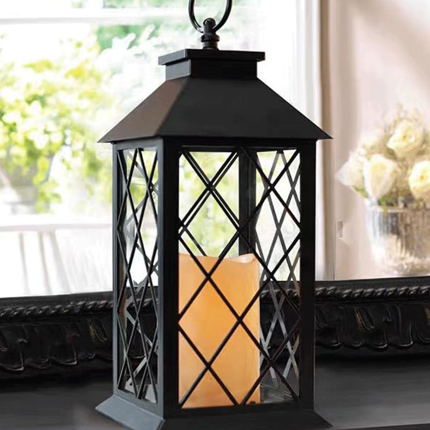 Retro Metal And Acrylic Lantern Courtyard Outdoor Pathway Light, Antique Brass