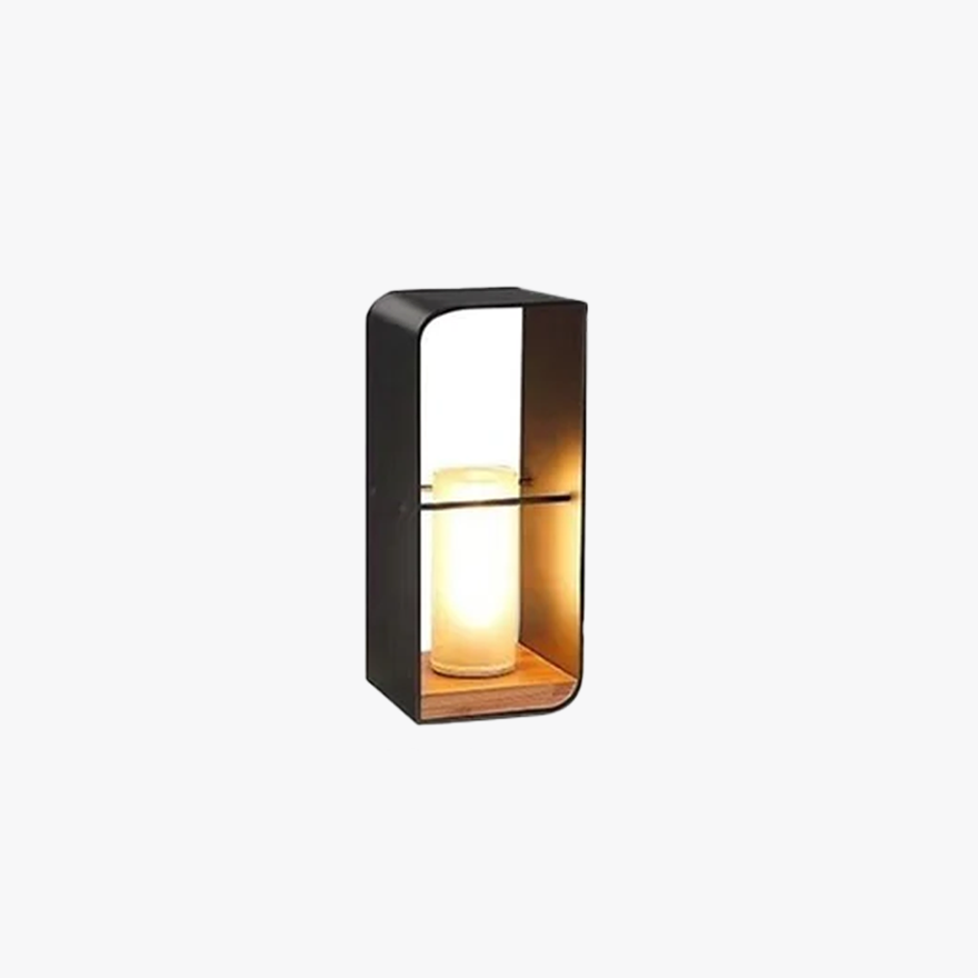 Modern Metal Rectangular Terrace Outdoor Pathway Light, Black/White/Log Color