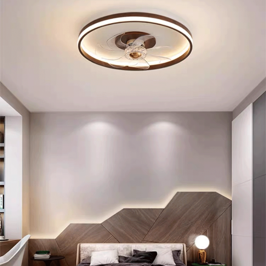 Modern Wooden And Acrylic Round Living Room Ceiling Light, Natural Wood/Walnut