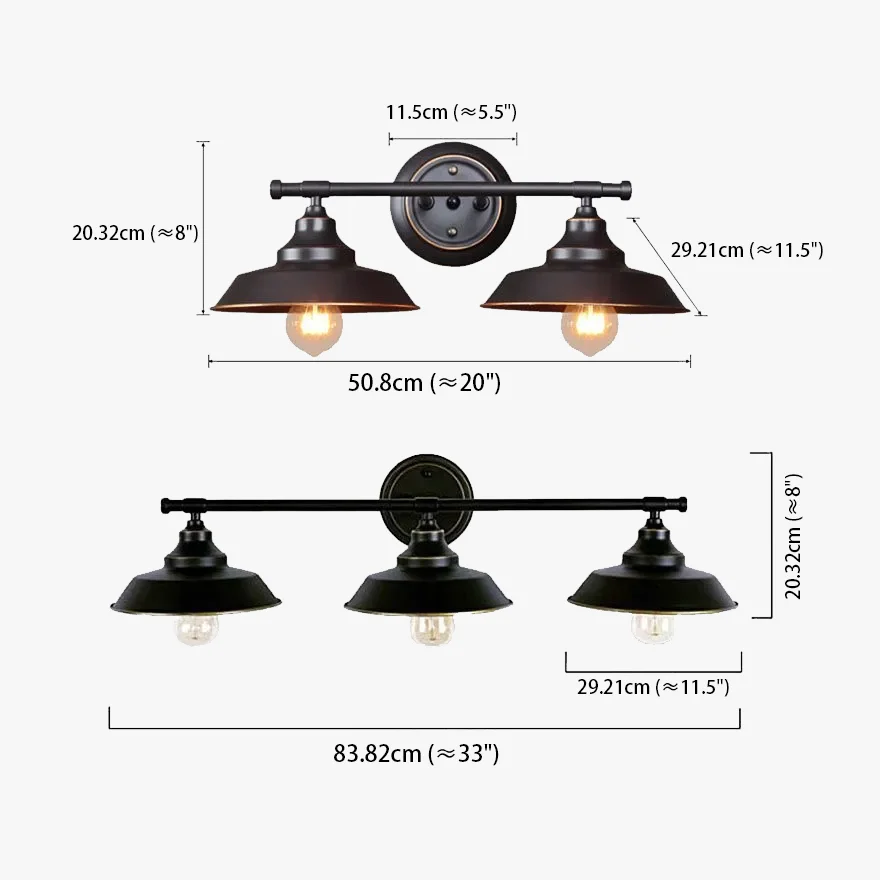 Vintage Metal Saucer-Shaped Dining Room Wall Lamp, Black