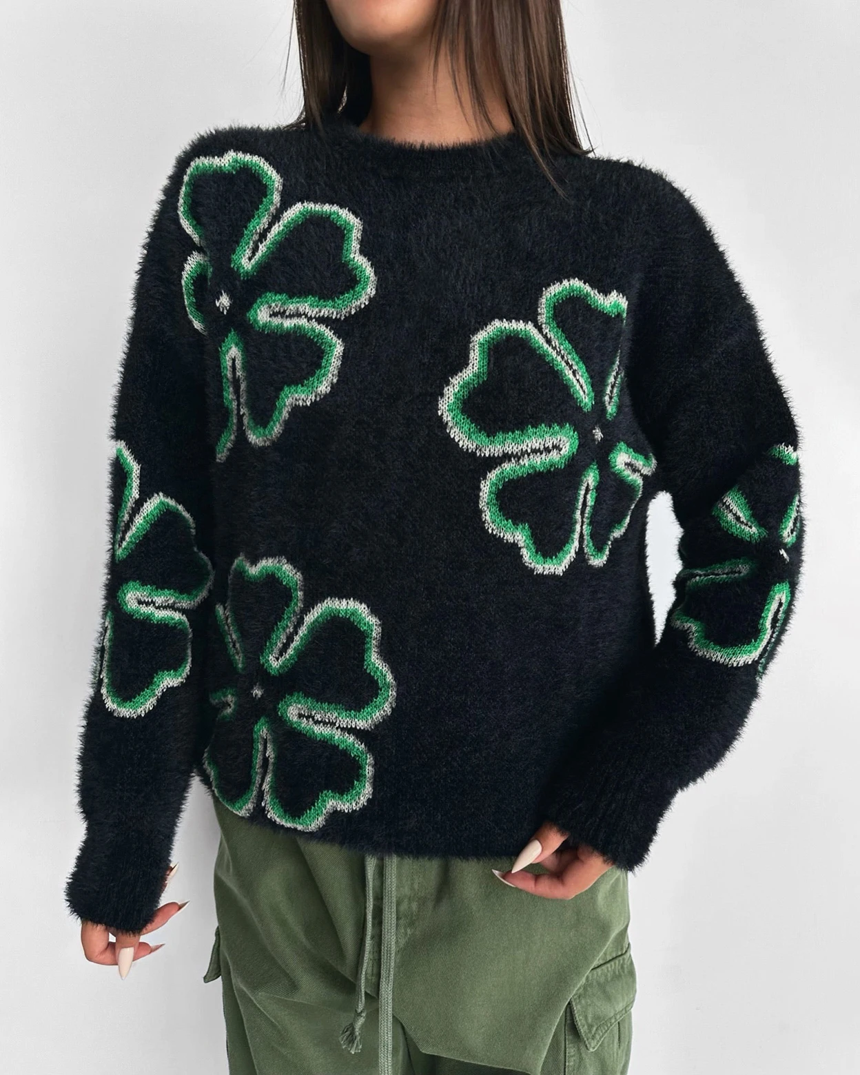 Flower Textured Sweater