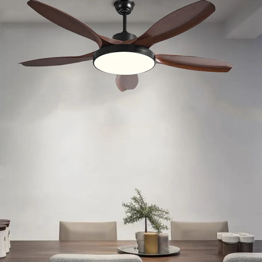 Modern Metal And Acrylic Round Living Room Ceiling Fan, White/Black