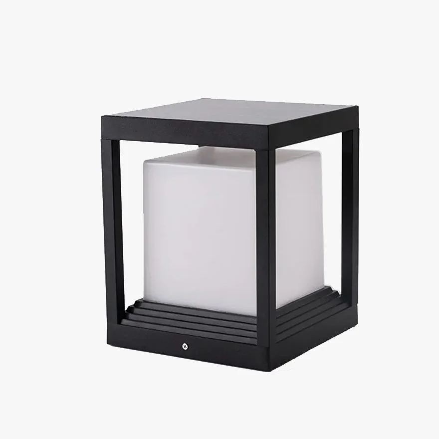 Minimalist Metal Square Garden Outdoor Lamp, Black