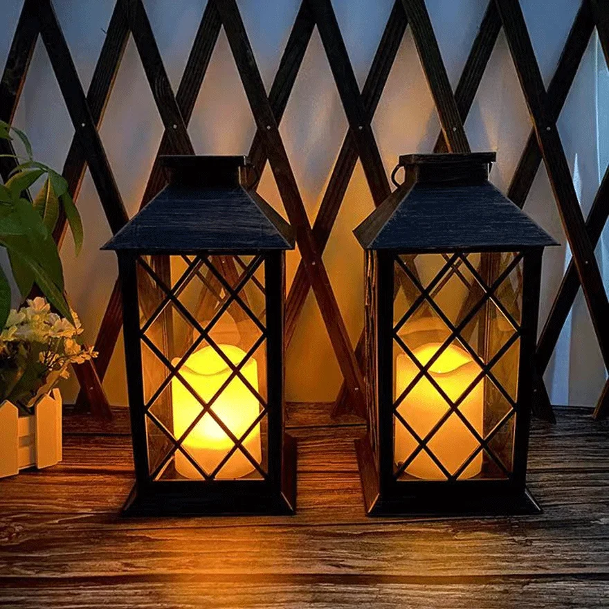 Retro Metal And Acrylic Lantern Courtyard Outdoor Pathway Light, Antique Brass