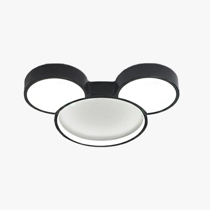 Designer Metal And Acrylic Mouse Children's room Ceiling Light, Black