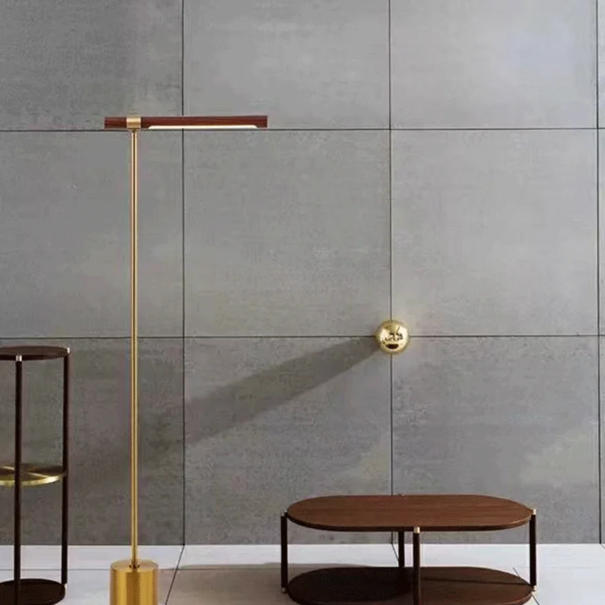 Edge Floor Lamp, Metal & Wood