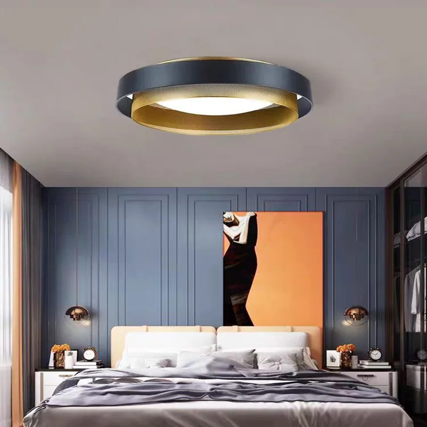 Modern Metal And Acrylic Annular Dining Room Ceiling Light, White/Black