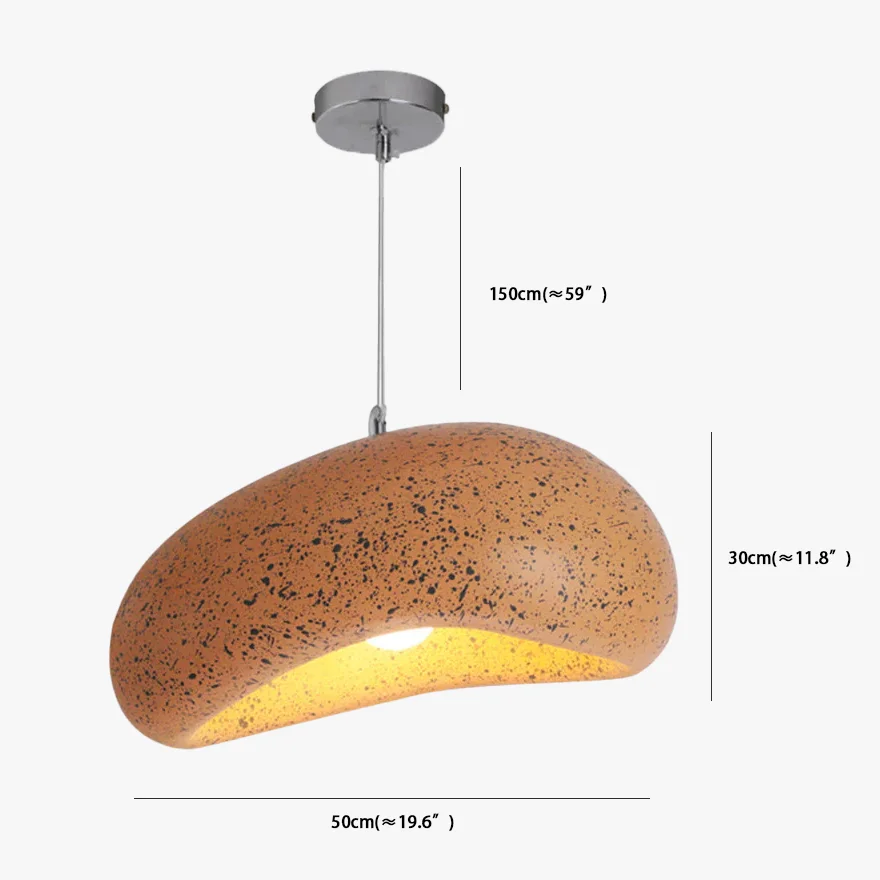 Designer Resin And Acrylic Bread Shape Dining Room Pendant Light, Blue/Grey/White/Burlywood