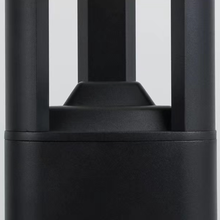 Minimalist Metal And Acrylic Cylindrical Outdoor Path Light, Black