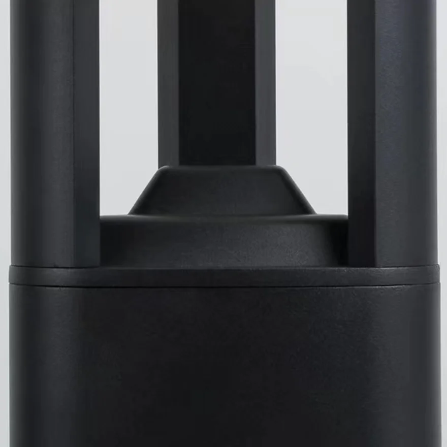 Minimalist Metal And Acrylic Cylindrical Outdoor Path Light, Black