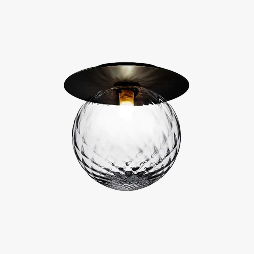 Minimalist Metal And Glass Globular Bathroom Wall Lamp, Wall Lamp, Black/Brass/Gold/Silver