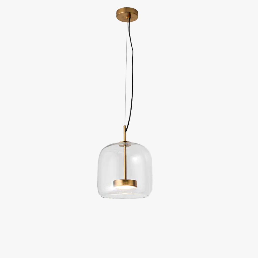 Classical Metal And Glass Drum Living room Pendant Light, Amber/Clear/Smoky Grey, Adjustable