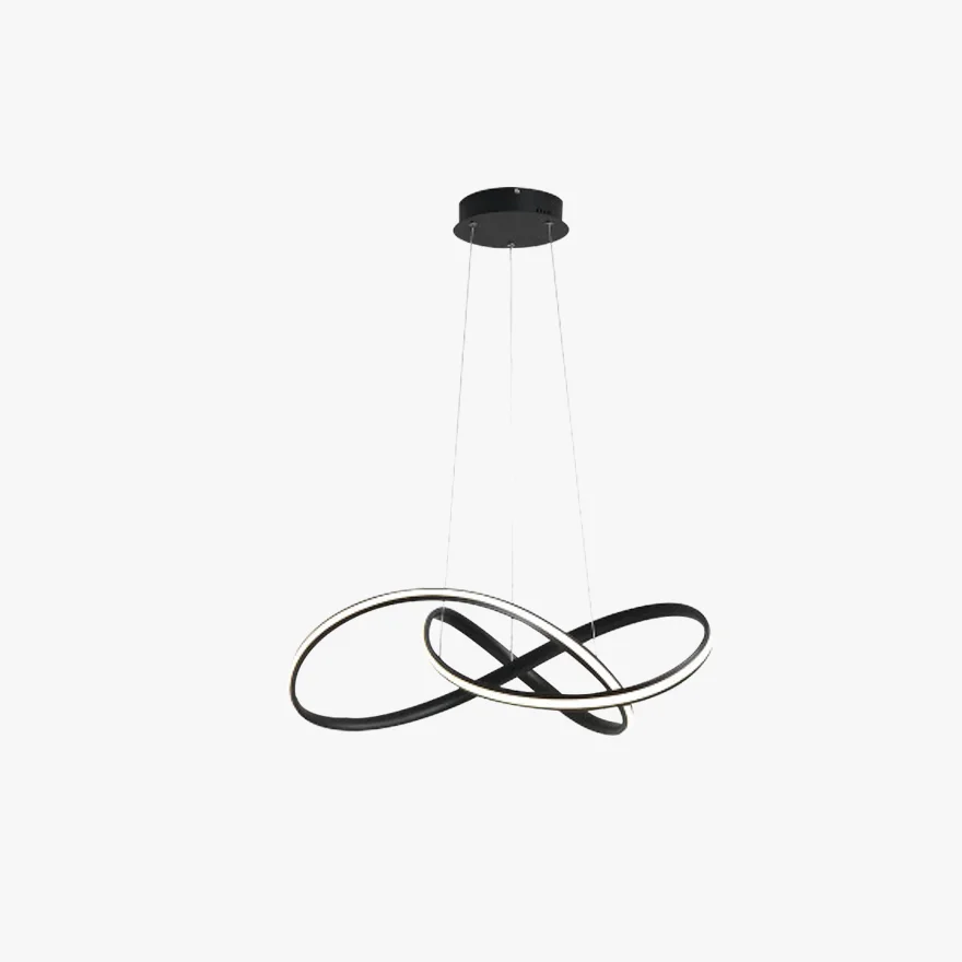 Modern Metal And Acrylic Clover Ring Dining Room Chandelier Pendant Light, Black/White