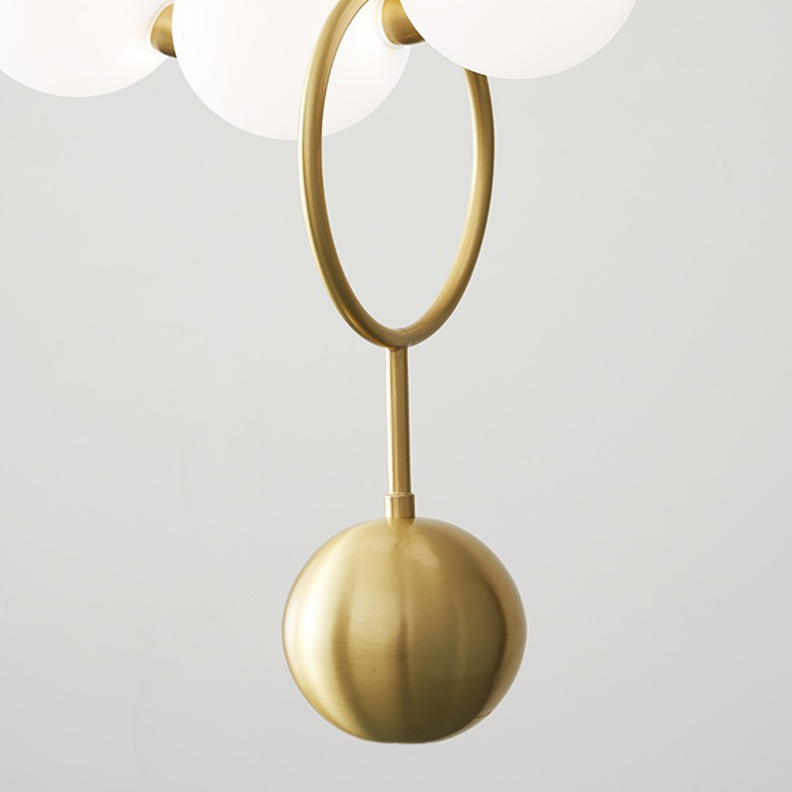 Decorative Metal And Acrylic Loft Ball Dining Room Pendant Light, Gold