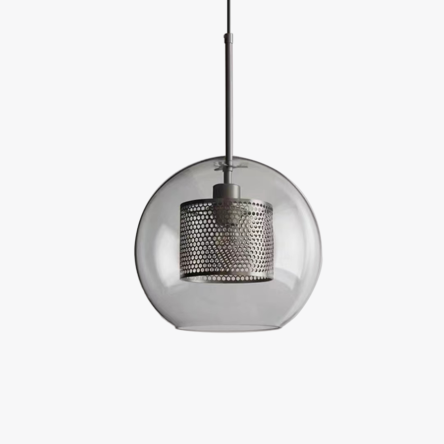 Contemporary Metal And Glass Globular Kitchen Pendant Light, Gold/Silver