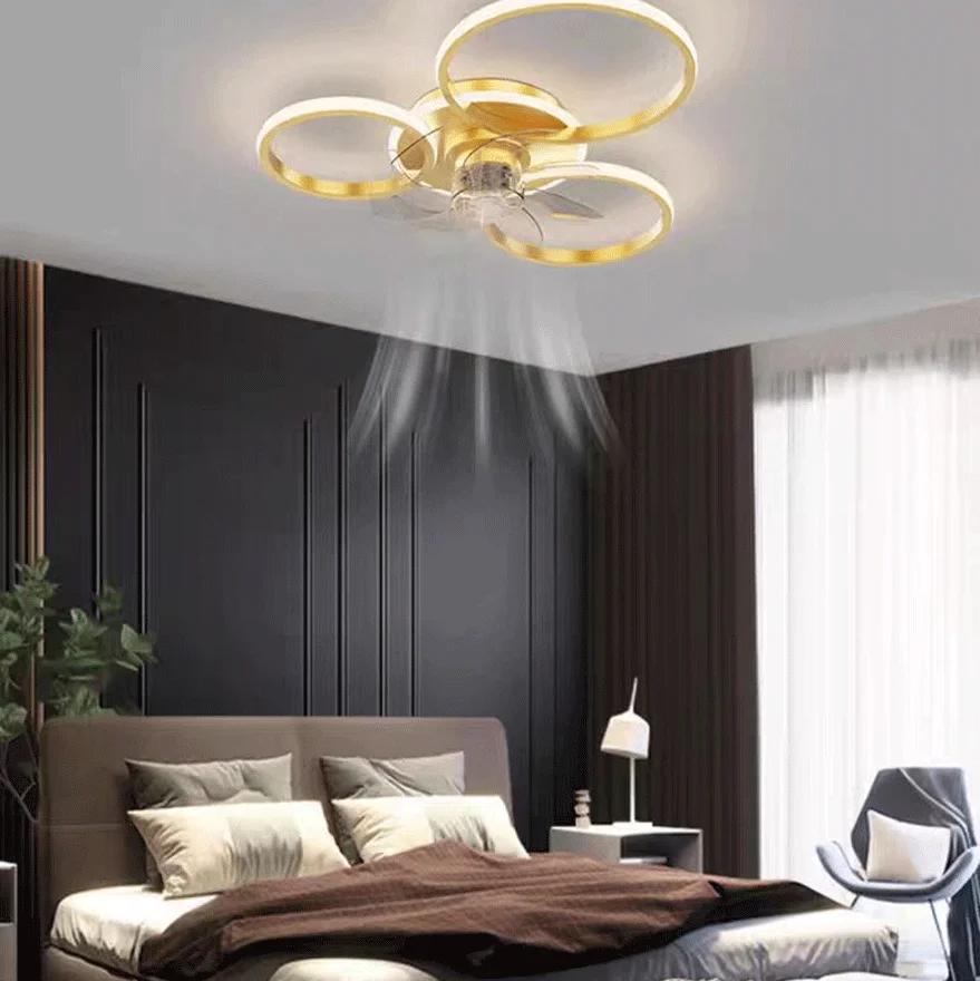 Modern Metal Floral Living Room Ceiling Light, Black/Gold