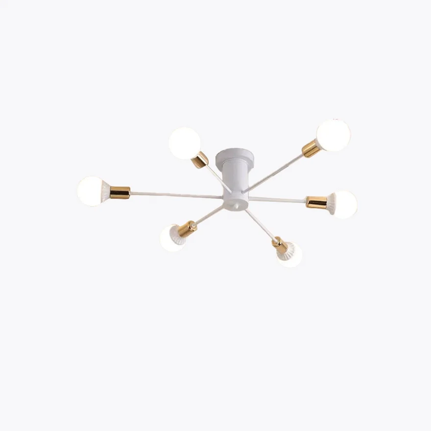 Minimalist Metal Bubble Bedroom Ceiling Light, Black/Gold/White