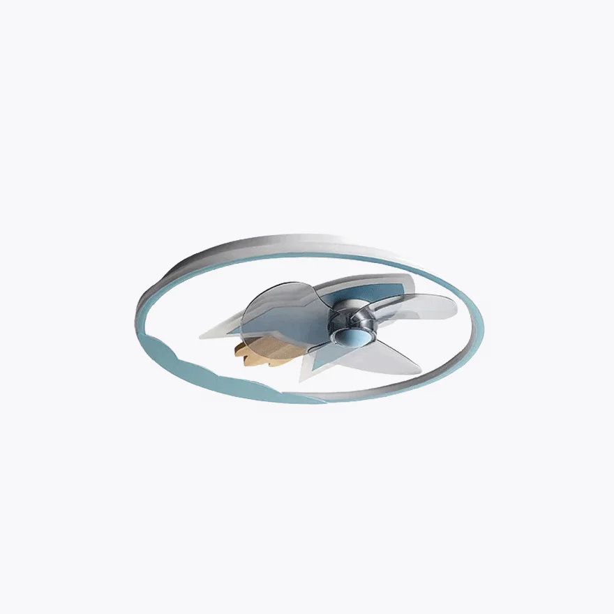 Designer Metal And Acrylic Rocket Shape Children's Room Ceiling Light, 5 Color, Trichromatic Light