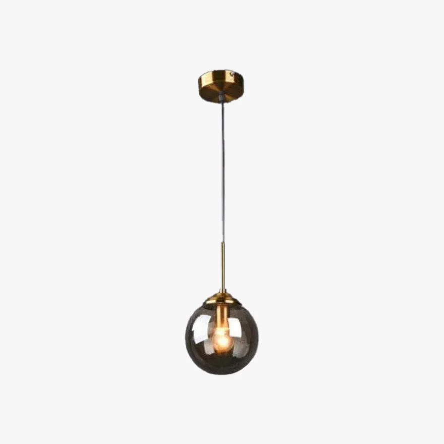 Modern Metal And Glass Bubble Bedroom Pendant Light, Amber/Clear/Smoke Gray