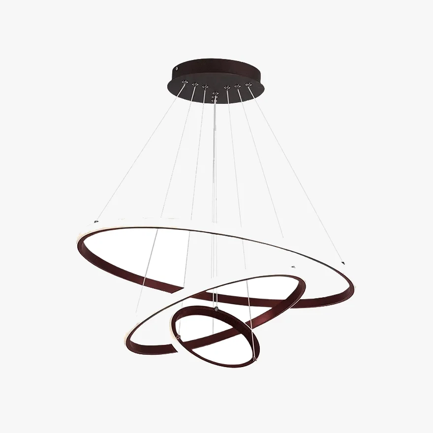 Minimalist Metal And Acrylic Ring Living Room Pendant Light, Black/Brown/Gold/White