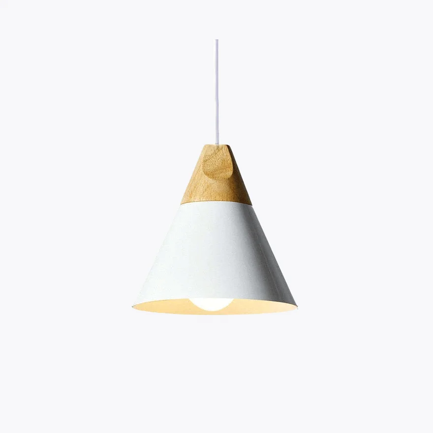 Morandi Metal And Wooden Geometric Kitchen Pendant Light, 6 Color