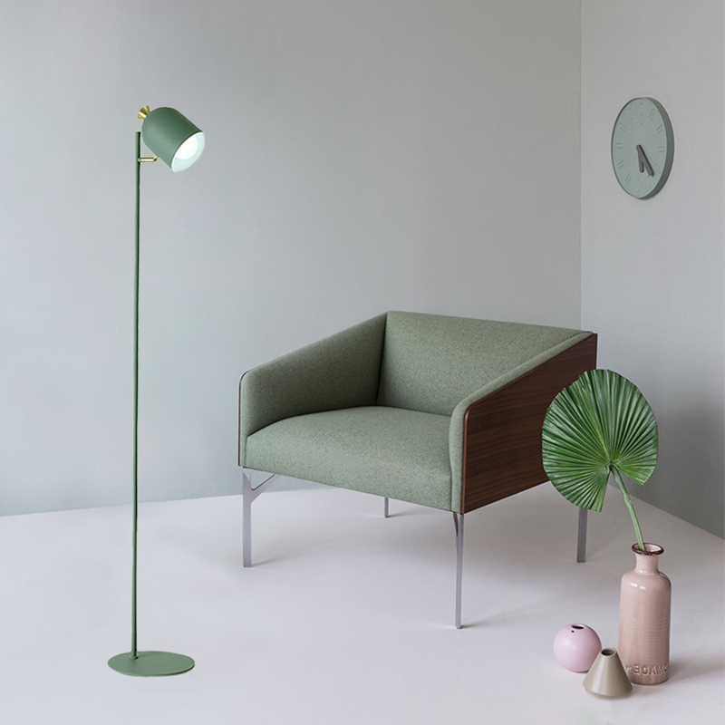 Morandi Metal Linear Study Room Floor Lamp, Blue/Green/Pink/Yellow