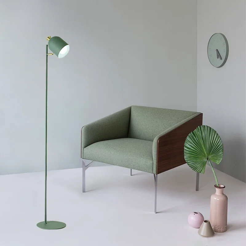 Morandi Metal Linear Study Room Floor Lamp, Blue/Green/Pink/Yellow