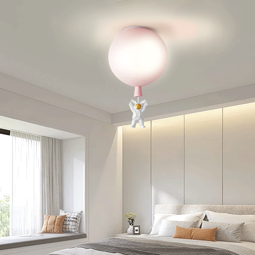 Designer Acrylic Astronaut Balloon Children's Room Ceiling Light, 8 Color