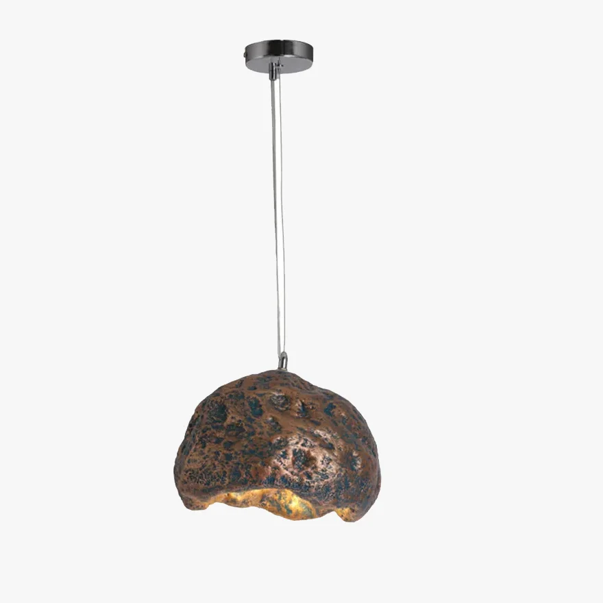 Unusual Acrylic And Resin Irregular Shape Living Room Pendant Light, Brass/Grey/Walnut