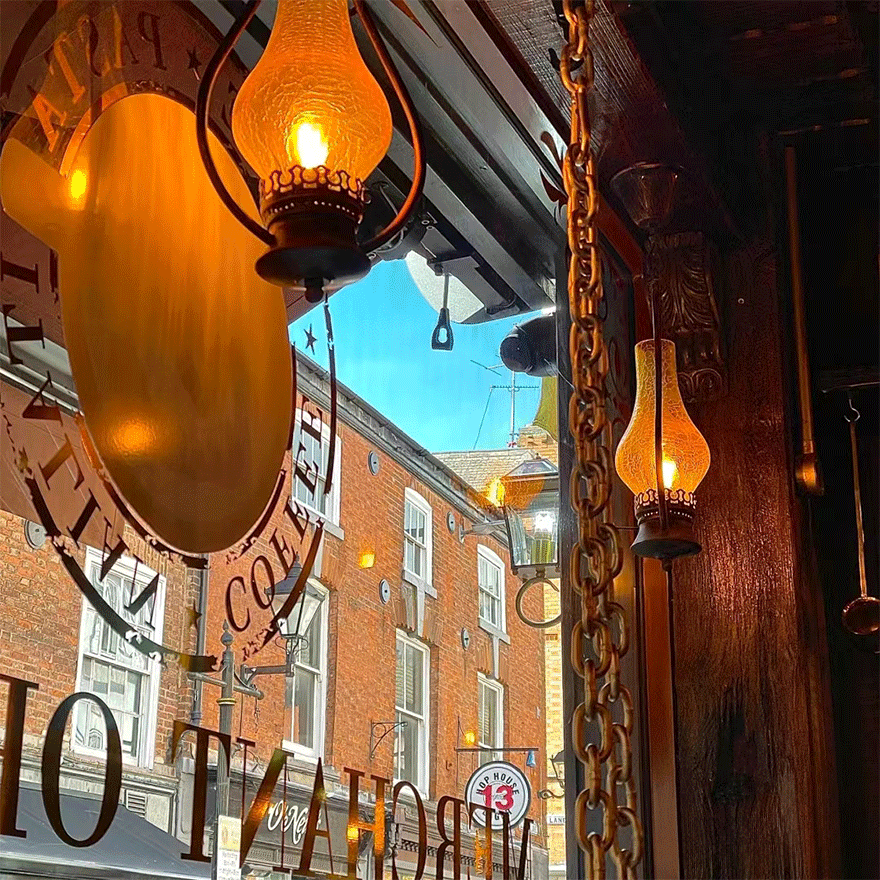 Vintage Metal And Glass Kerosene Balcony Pendant Light, Antique Bronze/Copper