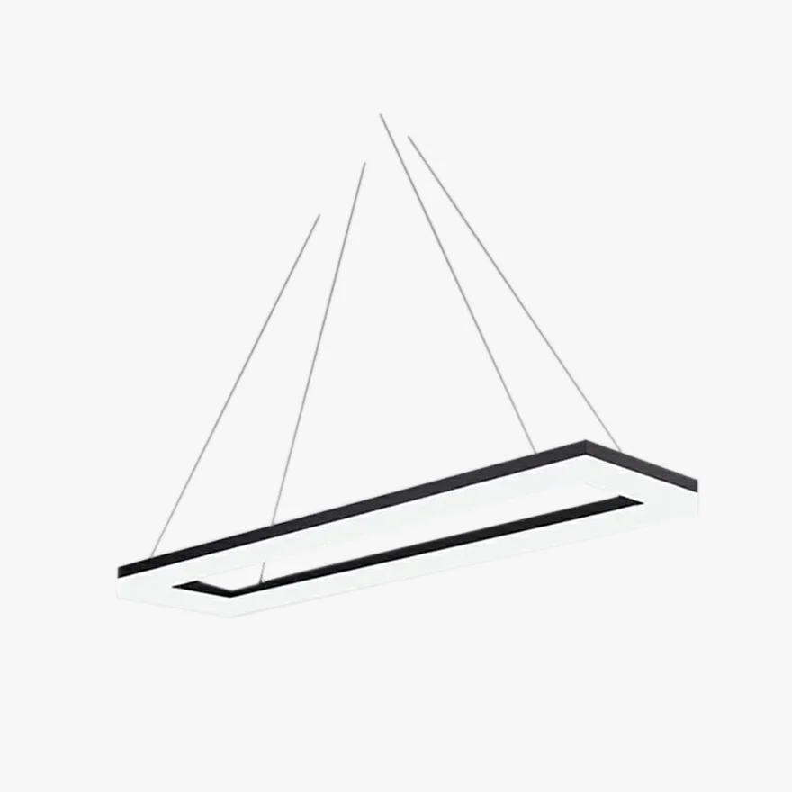 Minimalist Acrylic Rectangular Dining Room Pendant Light, Black